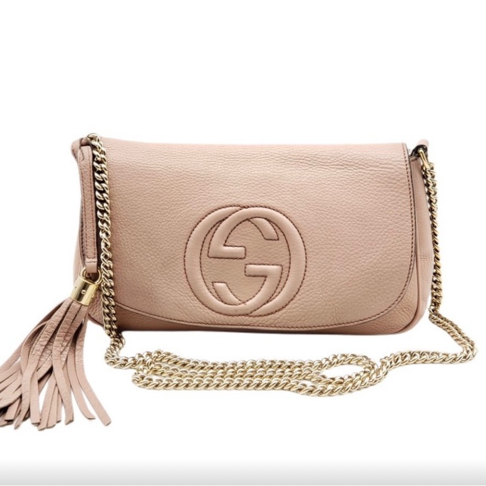 Gucci Soho Sma on Chain Leather Crossbody Bag.